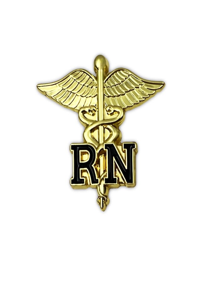 PinMaze Registered Nurse Emblem Lapel Pin - Letters on Caduceus Brooch - RN Medical Ceremonie Clip - Image 1